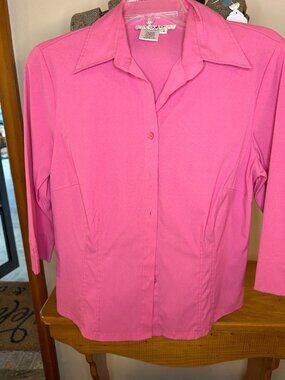 Como Sport Vibrant Pink 3/4 Sleeve Blouse - Size S